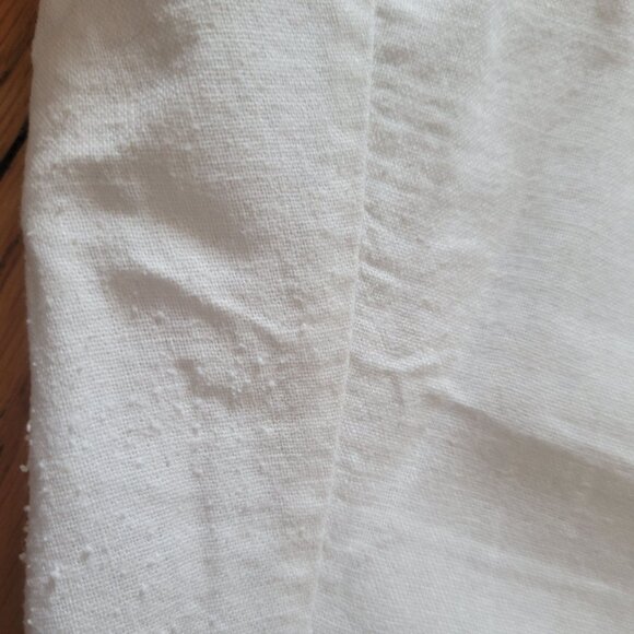 Cynthia Rowley Womens White Linen-Blend Cropped Pants 2X With Elastic Waist & Dr - Picture 5 of 6